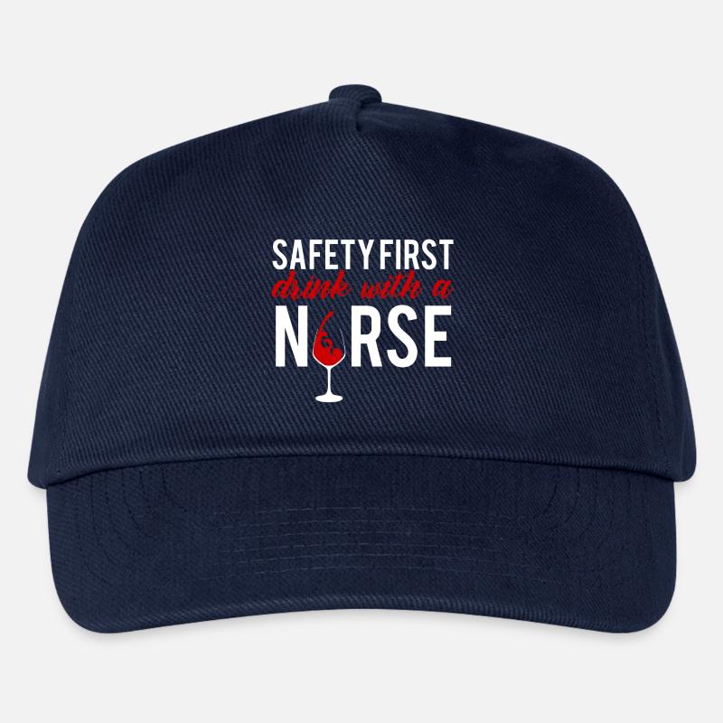 Krankenschwester: Safety First - drink with a nurs - Kinder Basecap - Navy