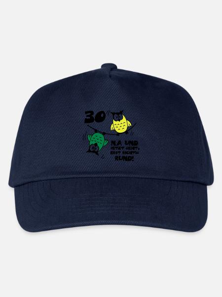 Geburtstag 30, Eulen am Drahtseil, rund - Kinder Basecap - Navy