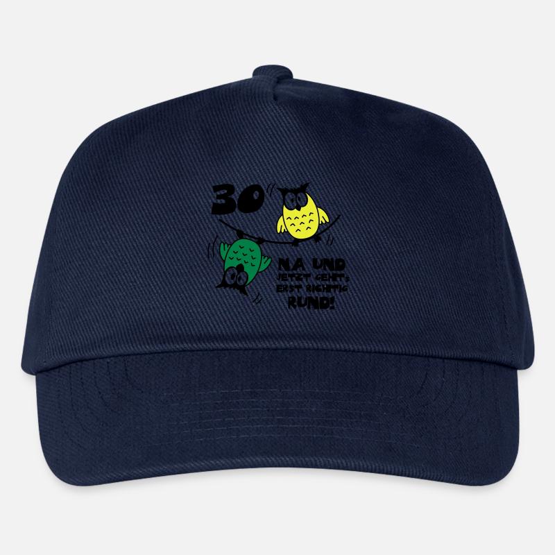 Geburtstag 30, Eulen am Drahtseil, rund - Kinder Basecap - Navy