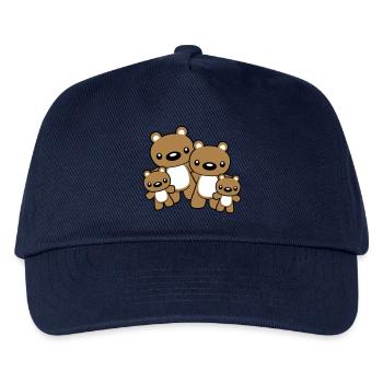baeren familie mit 2 kindern kleine - Kinder Basecap - Navy - Vorne