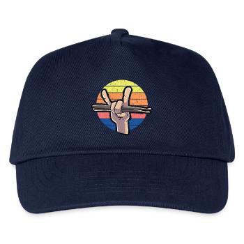 Drumstick Trommeln Schlagzeuger Vintage - Kinder Basecap - Navy - Vorne