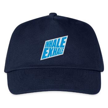 inhale exhale yoga quote - Kids’ Baseball Cap - navy - Front