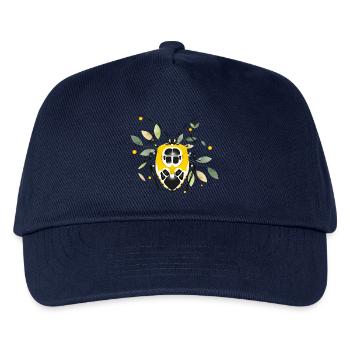 Runibia decorata Krabbeltier Gelb Schwarz mit Laub - Kinder Basecap - Navy - Vorne