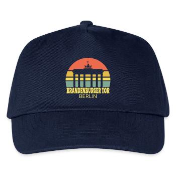 Brandenburger Tor Berlin Retro Silhouette - Kinder Basecap - Navy - Vorne