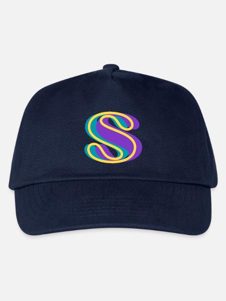 Mehrfarbiger Buchstabe s - Kinder Basecap - Navy