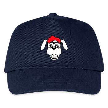 Hund Nerd Hornbrille Geek Zahnspange Schlau Lustig - Kinder Basecap - Navy - Vorne