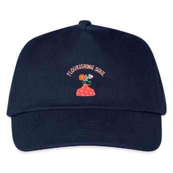 Bunter Blumenstrauß in Vase - Flourishing Soul - Kinder Basecap - Navy - Vorne