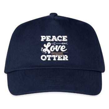 Seeotter Cartoon Frieden Liebe - Kinder Basecap - Navy - Vorne