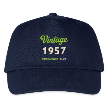 Vintage 1957 – Bikepacking Club Retro Geburtsjahr - Kinder Basecap - Navy - Vorne