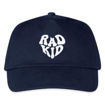 Rad Kid - Retro Heart Quote (Custom Color) - Kids’ Baseball Cap - navy - Front