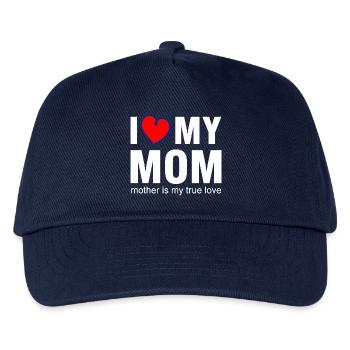 I Love My Mom True Love Shirt - Kids’ Baseball Cap - navy - Front
