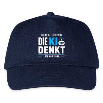 Ich klick nur - KI lustiger Spruch für Arbeit - Kinder Basecap - Navy - Vorne