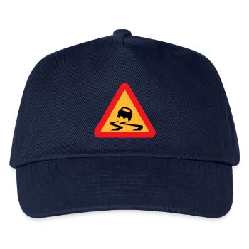 Skidding Car Warning Sign - Kids’ Baseball Cap - navy - Front