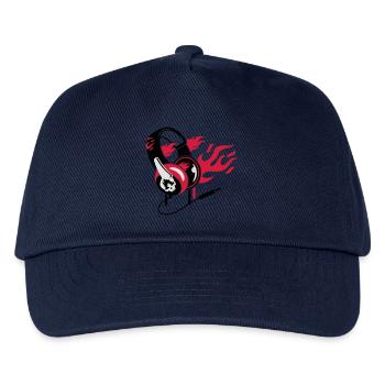 Headphones and flames - Kids’ Baseball Cap - navy - Front