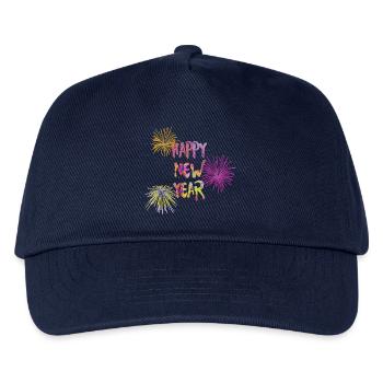 Happy new year bunt Silvester 2 - Kinder Basecap - Navy - Vorne