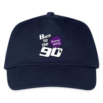 90er Party , Mottoparty , forever Young (25) - Kinder Basecap - Navy - Vorne