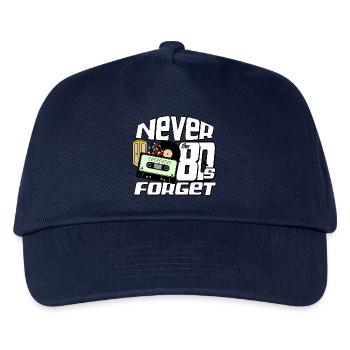 80er Party,Fun Shirt,80er Never Forget..(25) - Kinder Basecap - Navy - Vorne