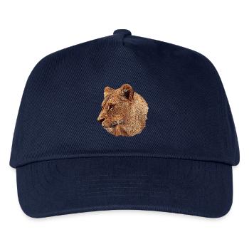 weihnachtsgeschenke raubkatzen, Löwin, Raubkatze - Kinder Basecap - Navy - Vorne