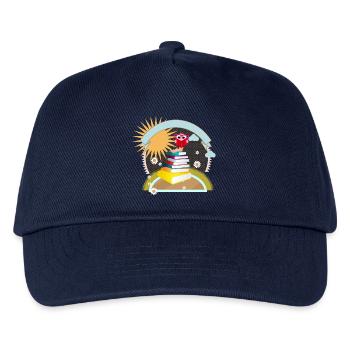 petit rat de bibliothèque assoiffé de connaissance lit un livre - Casquette de baseball Enfant - marine - Devant