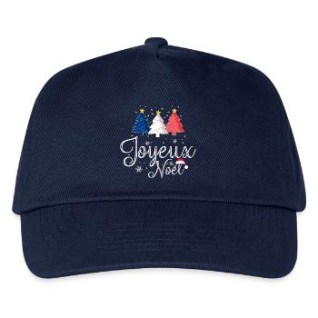 Joyeux Noël Weihnachtsbäume Frankreich Flagge - Kinder Basecap - Navy - Vorne