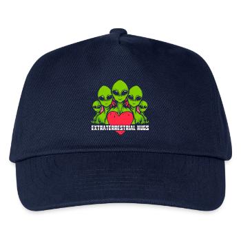 Alien, UFO, Fliegende Untertasse - Kinder Basecap - Navy - Vorne