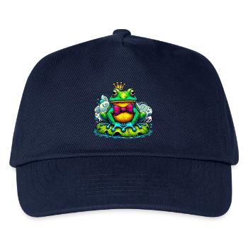 Frog with the King's Crown - Kids’ Baseball Cap - navy - Front