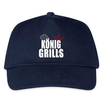 König des Grills Krone Gillbesteck - Kinder Basecap - Navy - Vorne