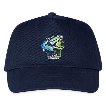 Game Changer – Fußball Fallrückzieher Designsymbol - Kinder Basecap - Navy - Vorne