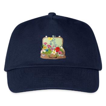 Blooming suitcase – A suitcase full of nature - Kids’ Baseball Cap - navy - Front