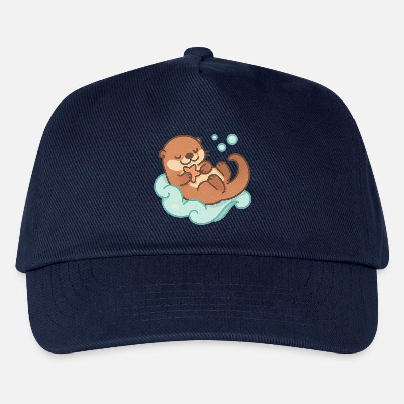 Kawaii Otter mit Seestern - Kinder Basecap - Navy