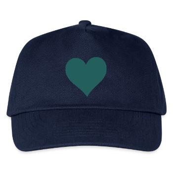 blue heart - Kids’ Baseball Cap - navy - Front