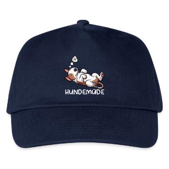 Hundemüde Miniatur Bullterrier Bully Bullterrier - Kinder Basecap - Navy - Vorne