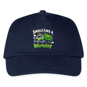 Riecht nach Arbeitstag | Müllabfuhr Humor - Kinder Basecap - Navy - Vorne