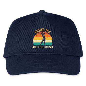 Achter Abschlag immer noch auf Par 80. Golf-Geburtstag - Kinder Basecap - Navy - Vorne