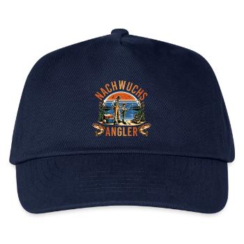 Nachwuchsangler Vater Sohn Angeln mit Rute - Kinder Basecap - Navy - Vorne