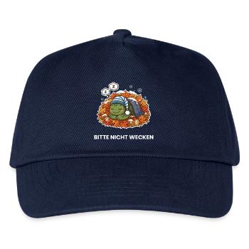 Schlafende Schildkröte im Herbstlaub - Kinder Basecap - Navy - Vorne