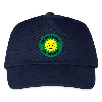 ökostrom ja bitte, atomkraft nein danke, bio öko - Kinder Basecap - Navy - Vorne