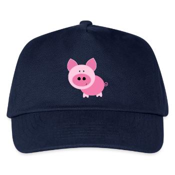 Rosa Schwein - Kinder Basecap - Navy - Vorne