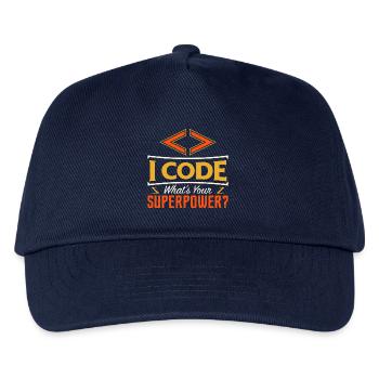 I code what's your superpower ? - Casquette de baseball Enfant - marine - Devant