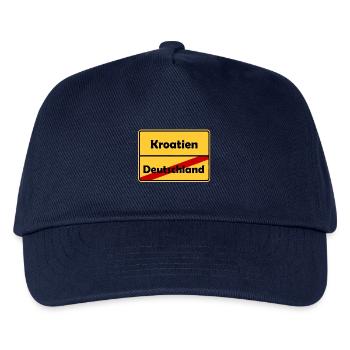 Auswandern nach Kroatien! Ortsschild Desing. - Kinder Basecap - Navy - Vorne