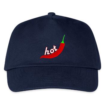 Chilischote Chili Chilli Geschenk Geschenkidee Hot - Kinder Basecap - Navy - Vorne