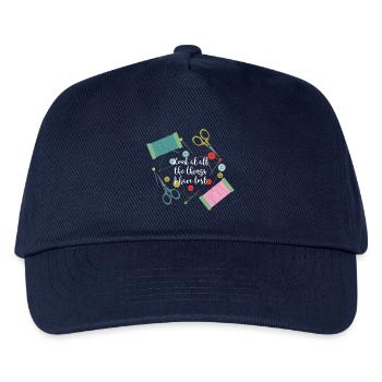 Nähen Nadel Faden Garn Knöpfe Schneider Geschenk - Kinder Basecap - Navy - Vorne