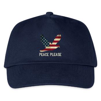 Frieden bitte! Amerika USA Friedenstaube - Kinder Basecap - Navy - Vorne