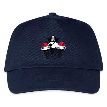3 freunde party team crew pirat seeraeuber matrose - Kinder Basecap - Navy - Vorne