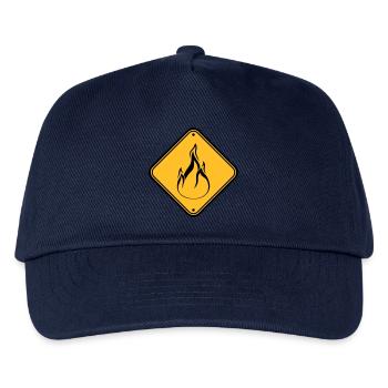 hinweis schild warnung achtung vorsicht gefahr feu - Kinder Basecap - Navy - Vorne