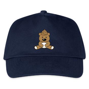 Shit, poop, head, poop, pile, pile, teddy bear - Kids’ Baseball Cap - navy - Front