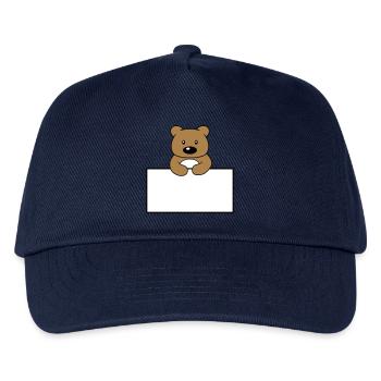 name shield frame text write teddy grizzly ba - Kids’ Baseball Cap - navy - Front