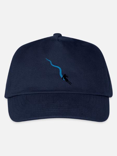 linie pfad striche spuren ski fahren runter berg w - Kinder Basecap - Navy