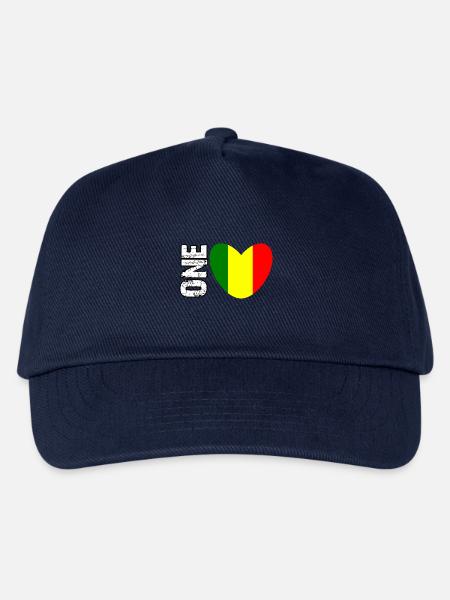 Mali Flag Heart with GONE Text - Kinder Basecap - Navy