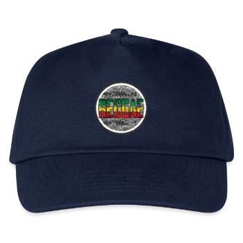 Regenbogen Rasta Friedenssymbol - Kinder Basecap - Navy - Vorne